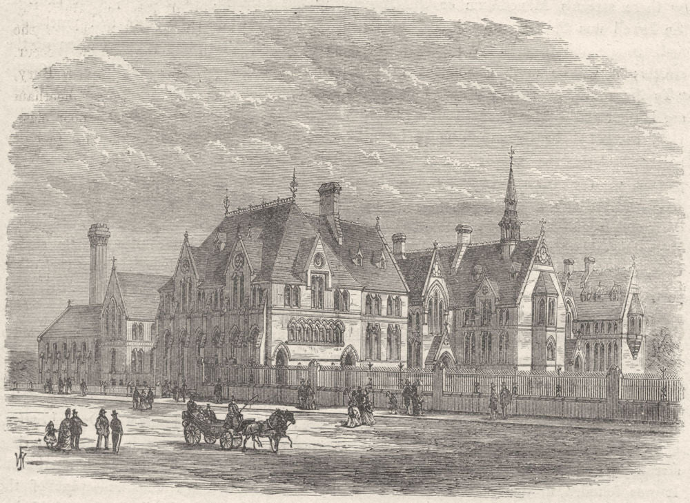 LANCS. Manchester. Owens College 1898 old antique vintage print picture